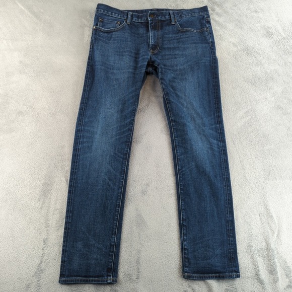 Uniqlo Other - Uniqlo Selvedge Jeans Mens 36x34 Blue Slim Straight Low Rise Kaihara Stretch